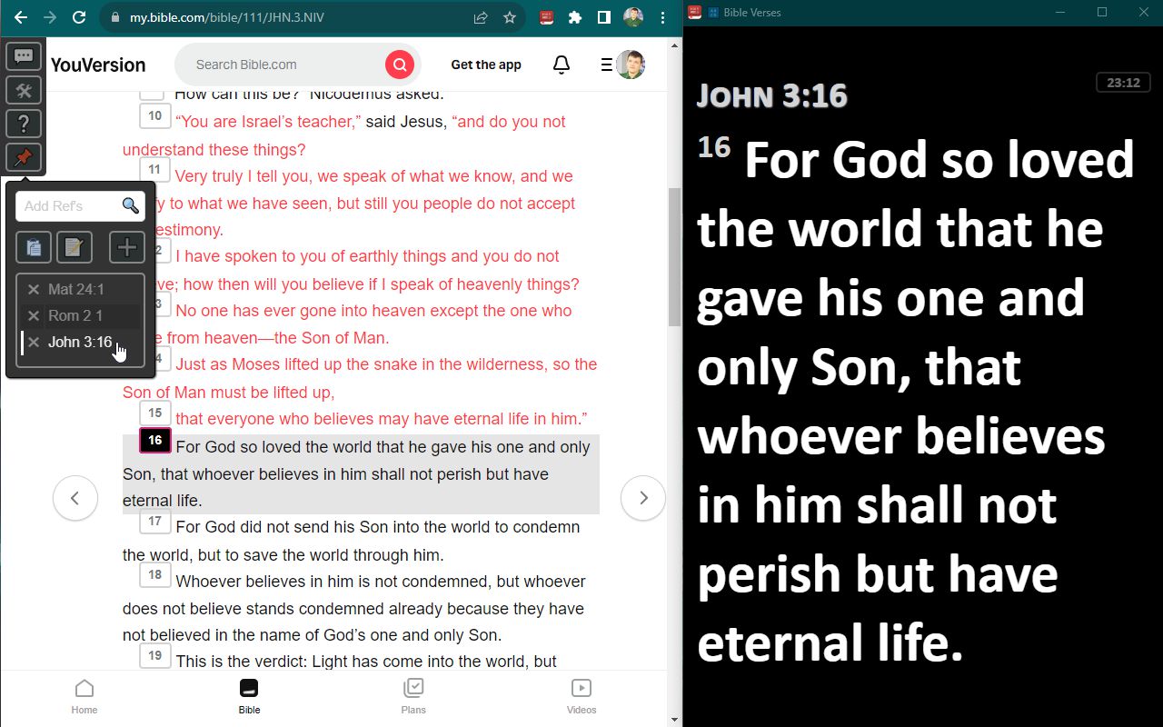 Project verses from bible.com