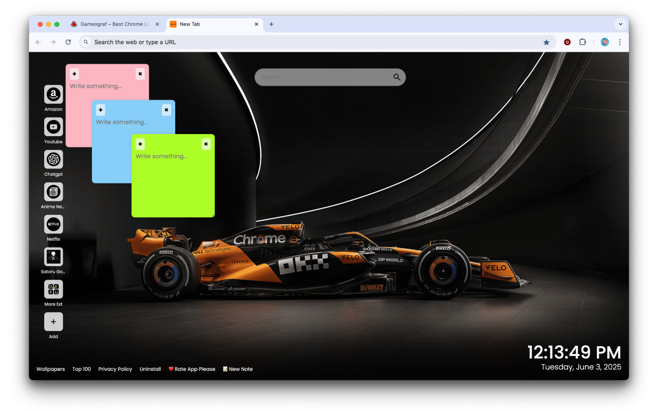 McLaren Formula 1 Experience the Speed! New Tab Gameograf