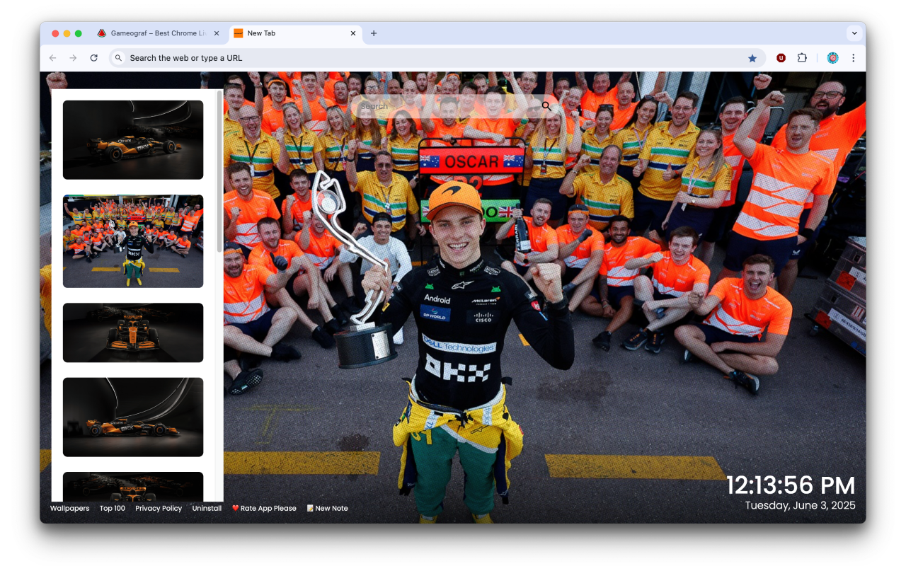 McLaren Formula 1 Experience the Speed! New Tab Gameograf