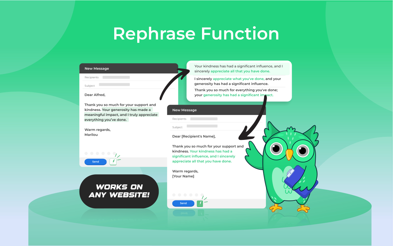 BeLikeNative: AI Writing with Shortcuts - Paraphrase, Translate, and More
