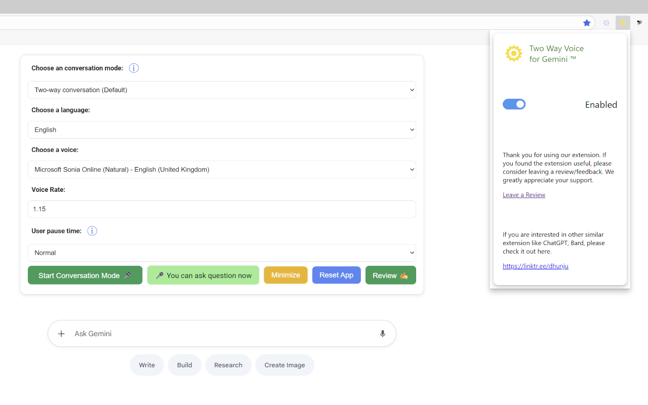 Two Way Voice for Gemini ™