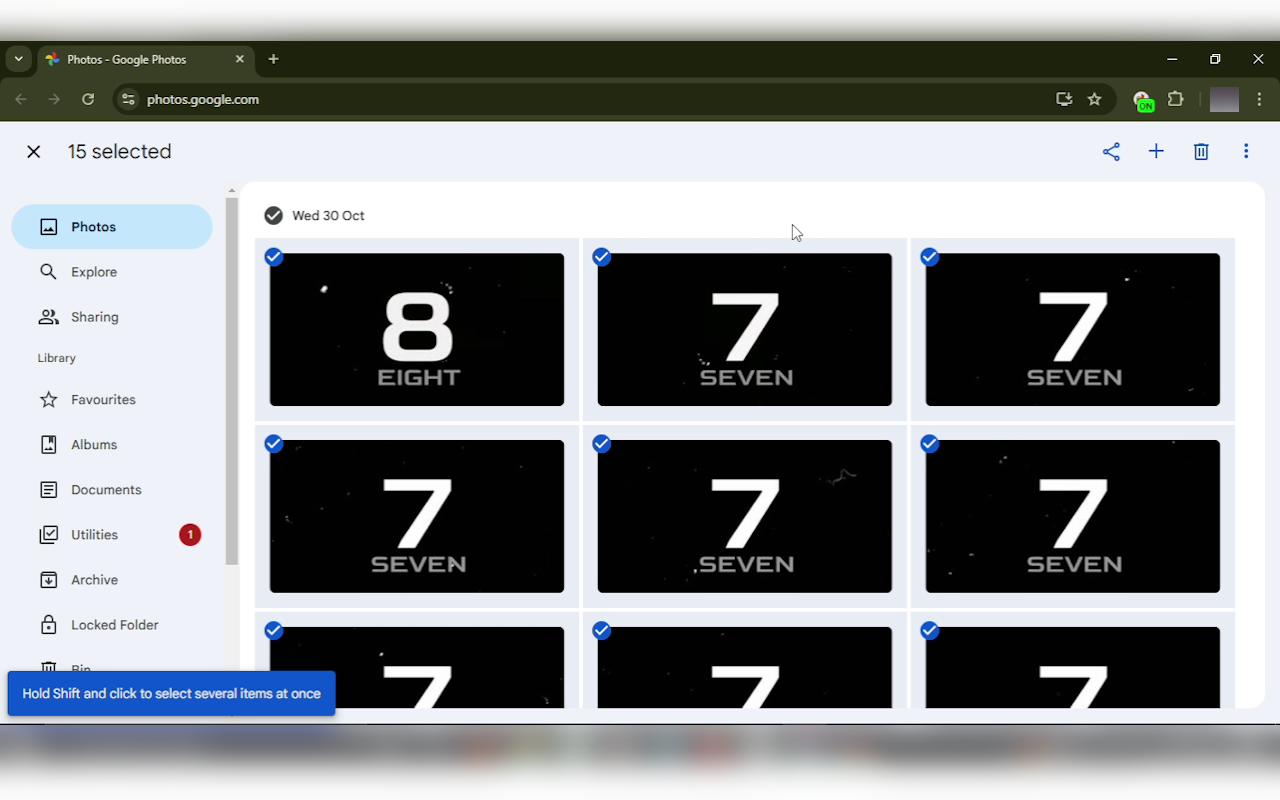 Bulk Select Google Photos