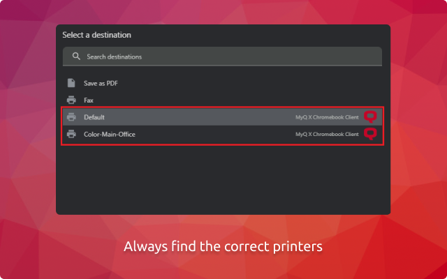 MyQ X Chromebook Client