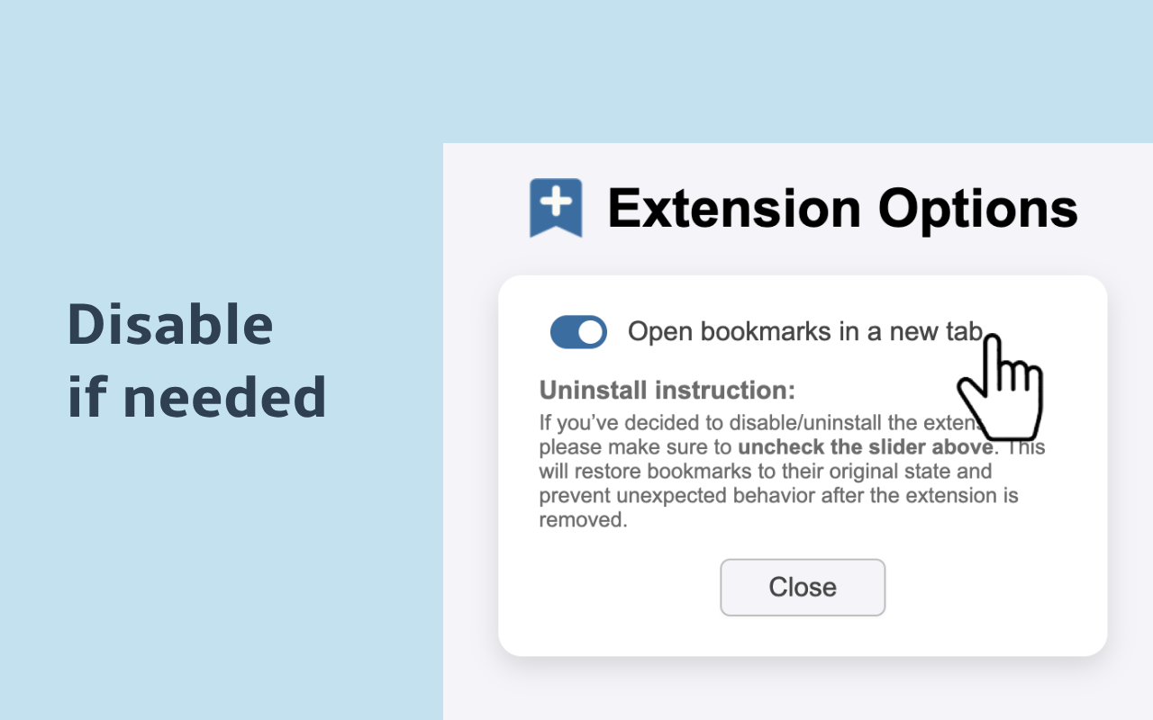 Open bookmarks in a new tab
