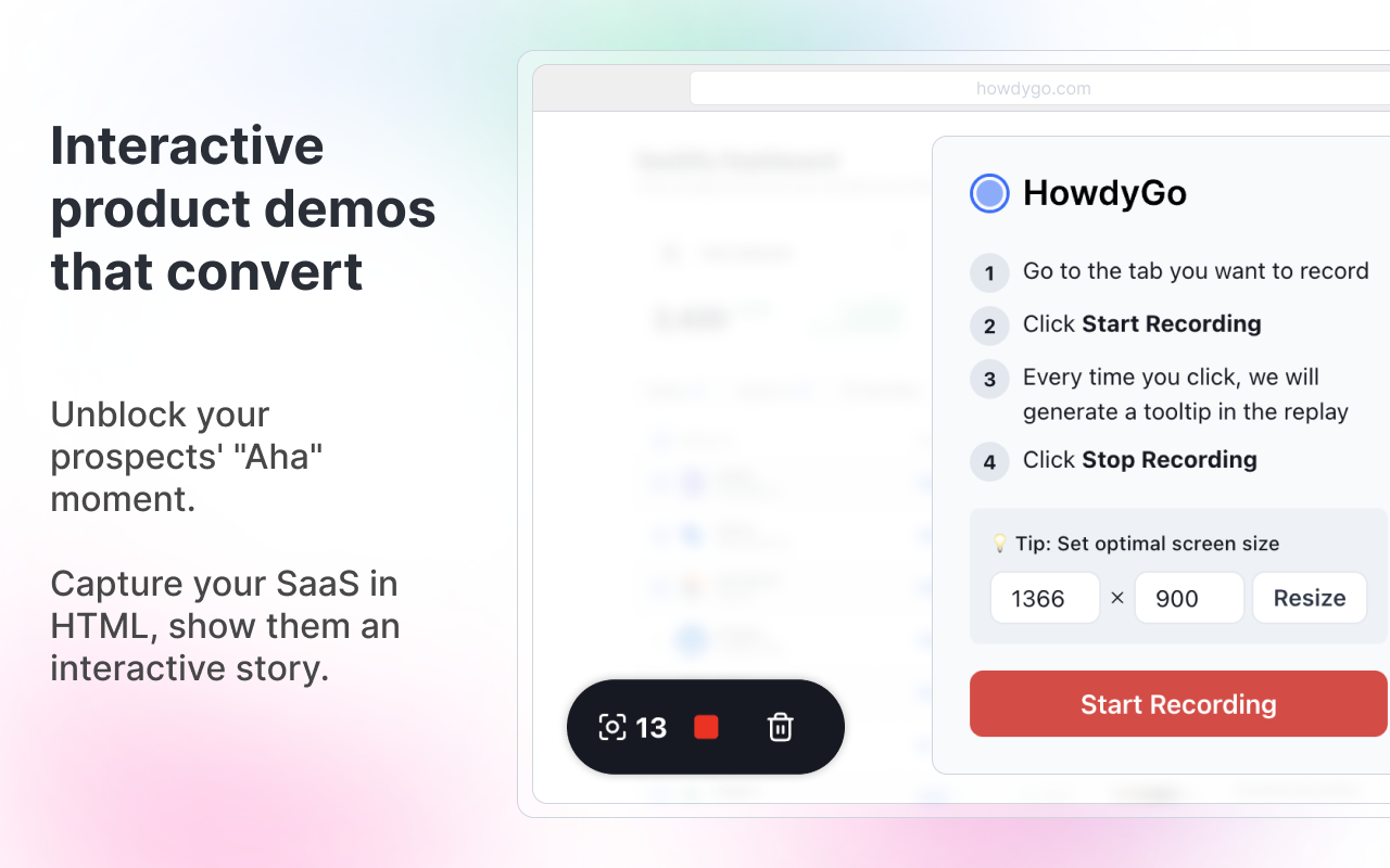 Interactive screen captures by HowdyGo.com