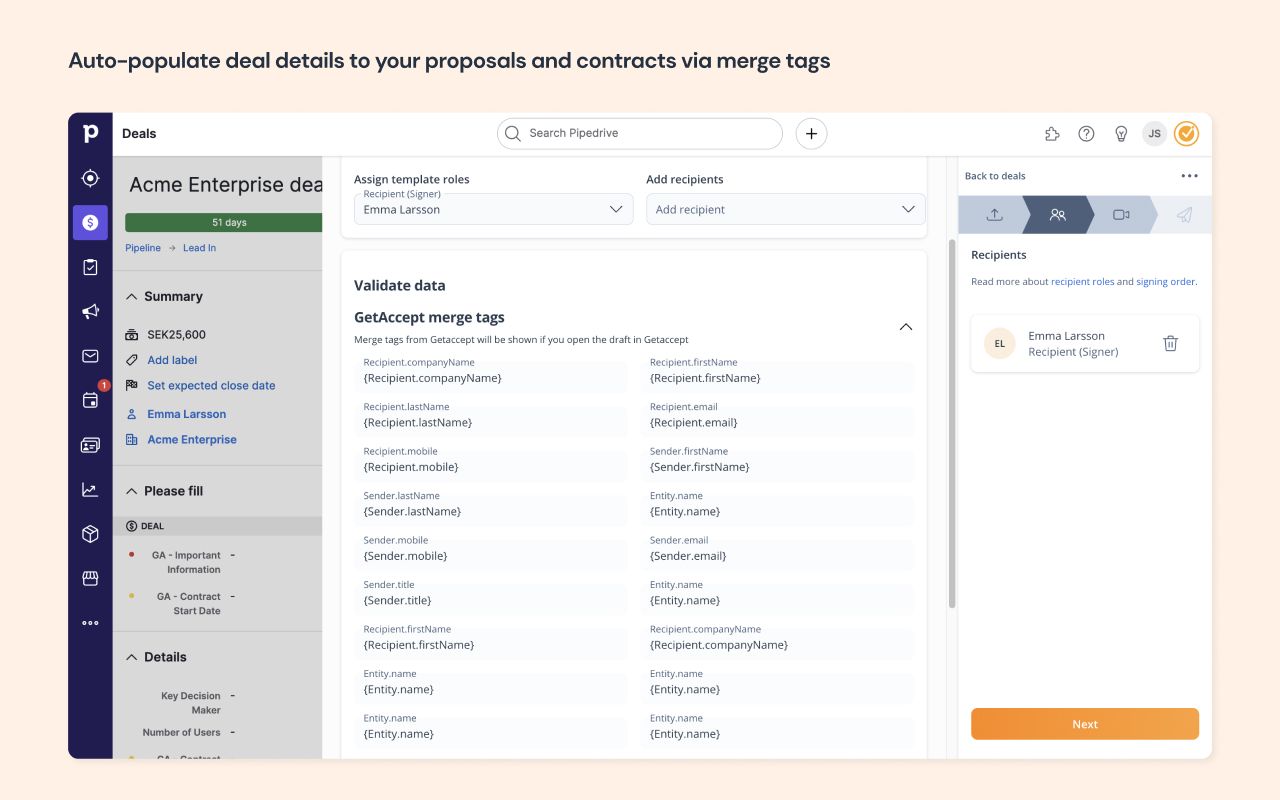 Digital Sales Room & eSignature for Pipedrive and Upsales