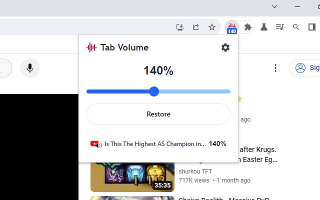 Tab Volume