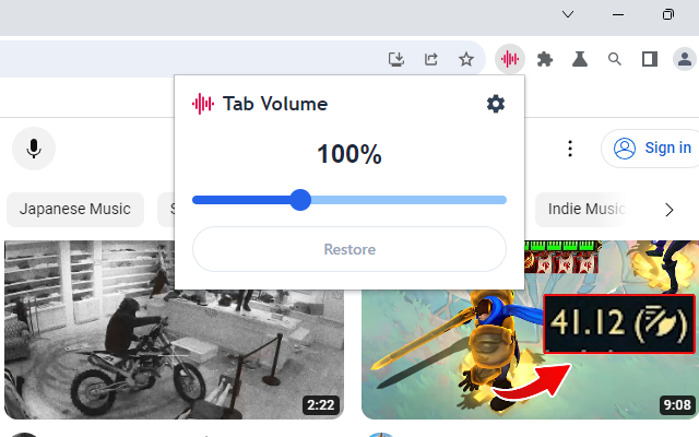 Tab Volume