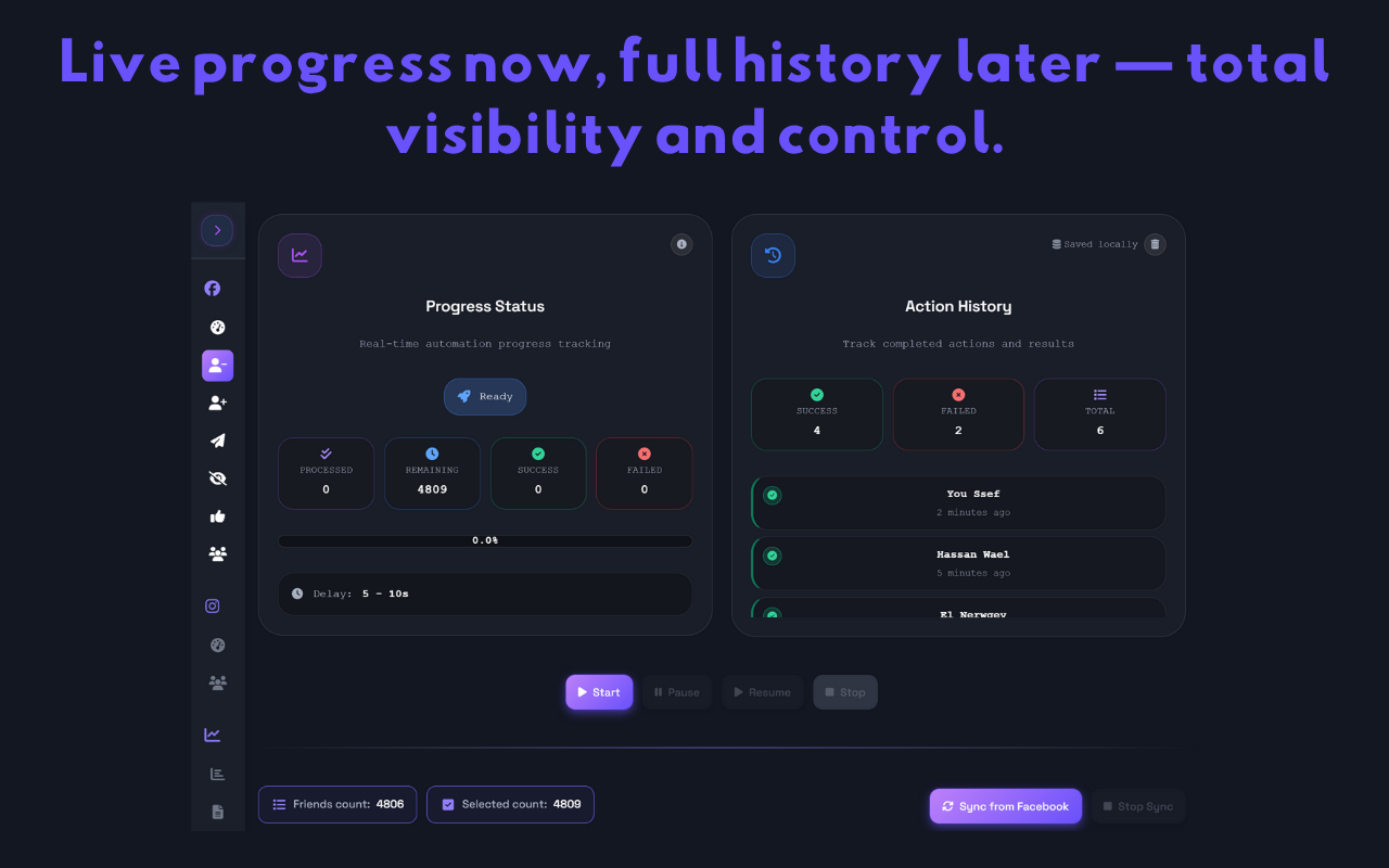 Facebook Manager: Friends, Following, Requests & Groups - Koptan