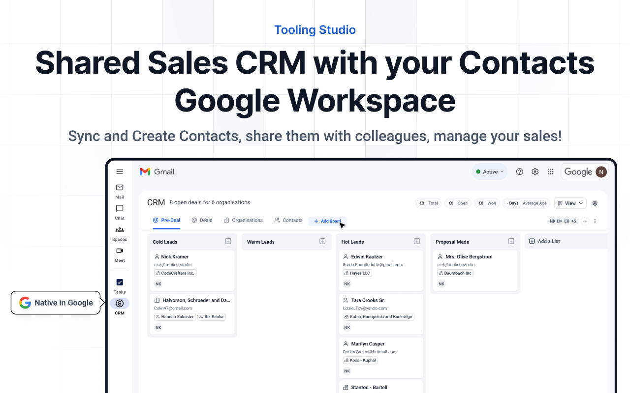 Kanban Tasks & Sales CRM in Google Workspace