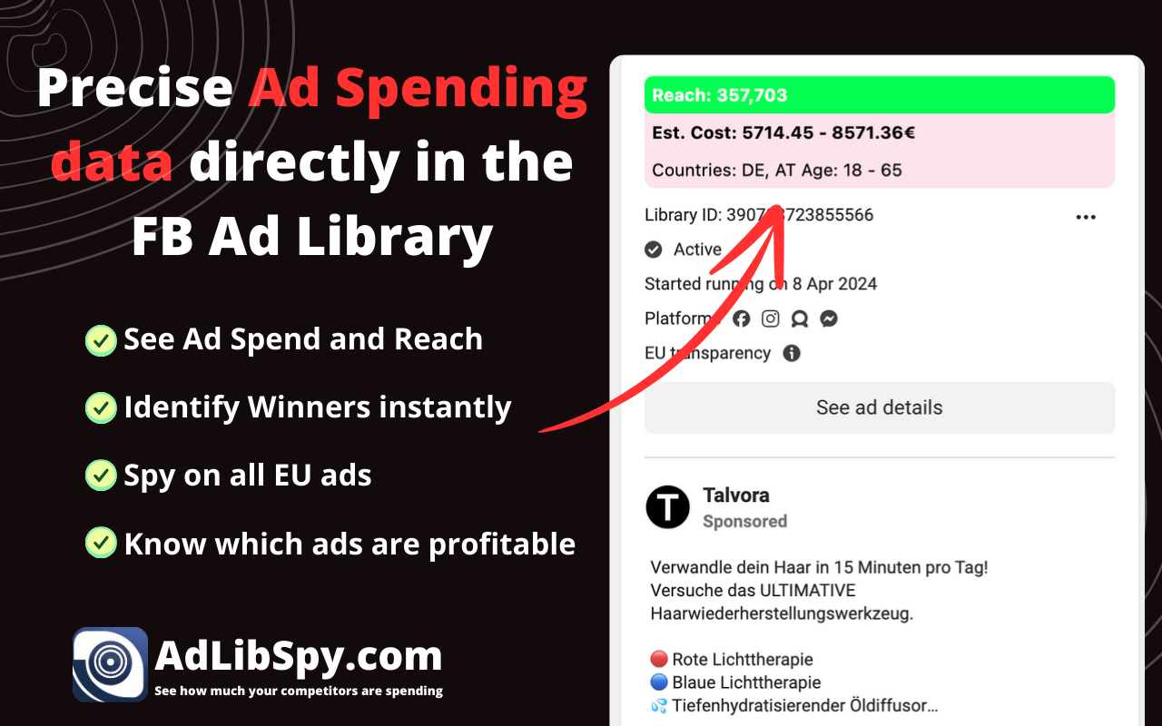 AdLibSpy - See Spend in FB Ads Library