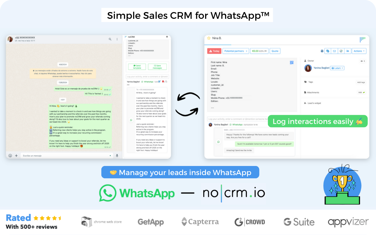 noCRM: Simple Sales CRM for WhatsApp™