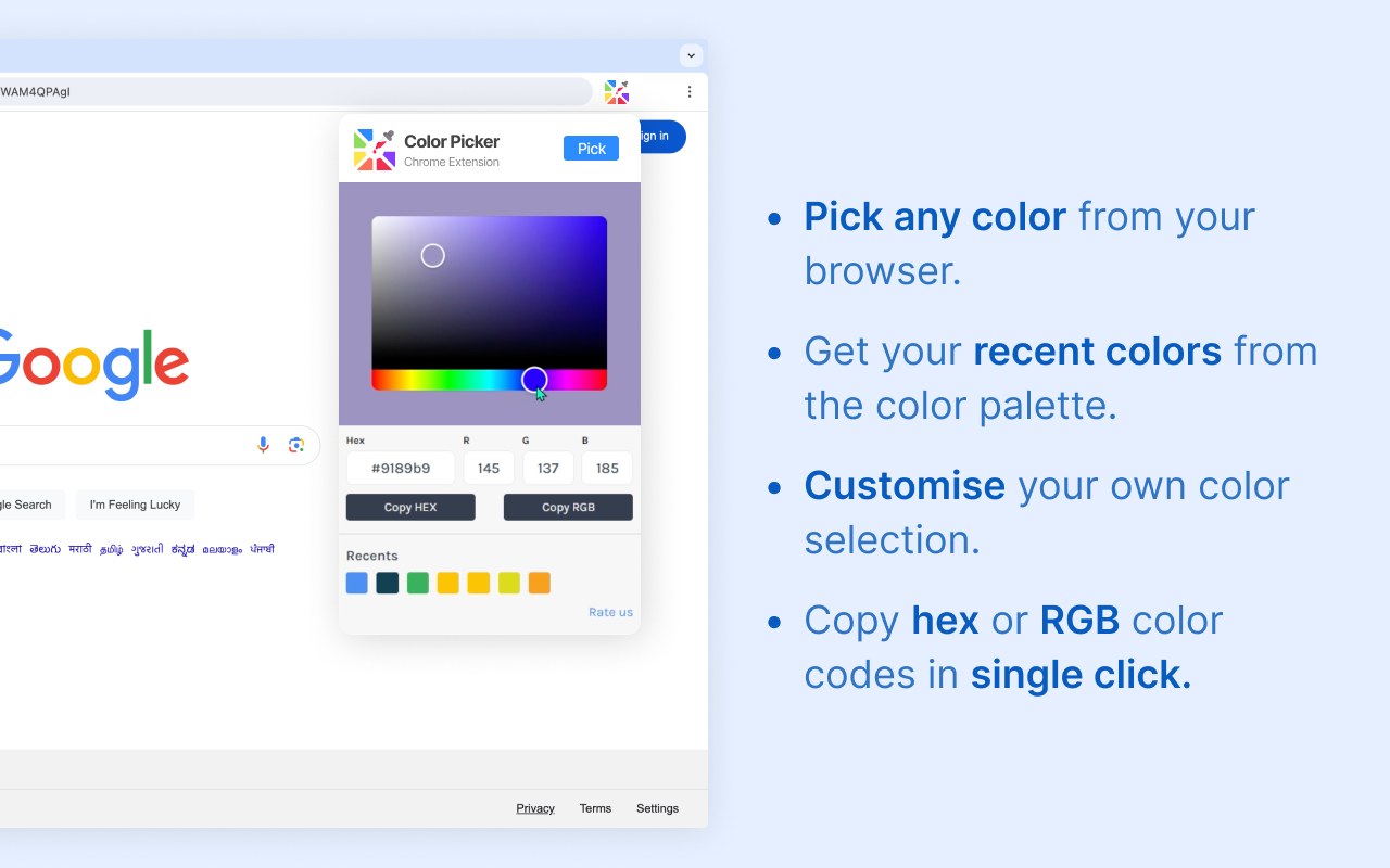 Color Picker Chrome extension