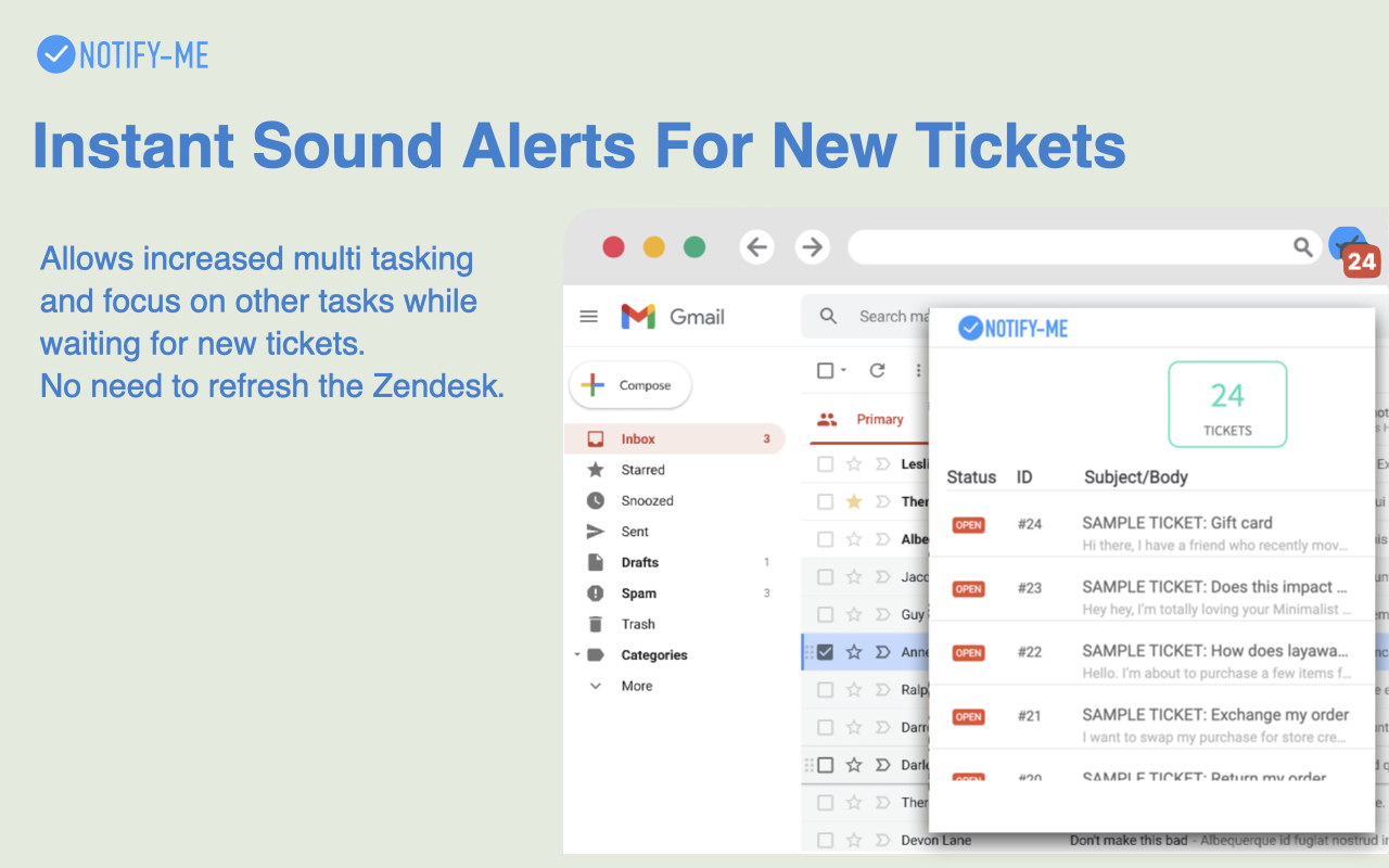 Notify-Me for Zendesk