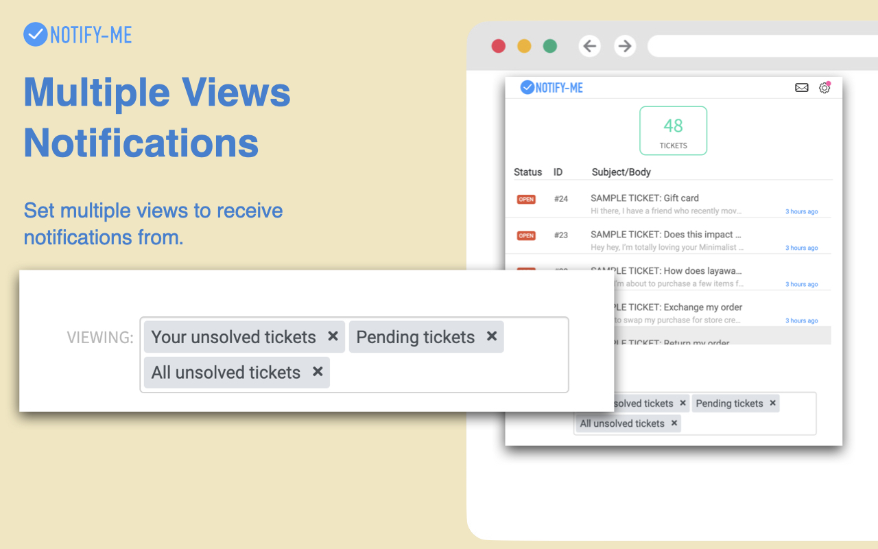 Notify-Me for Zendesk