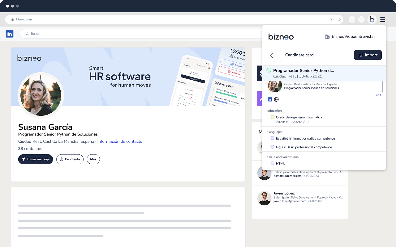 Bizneo Hire Extension