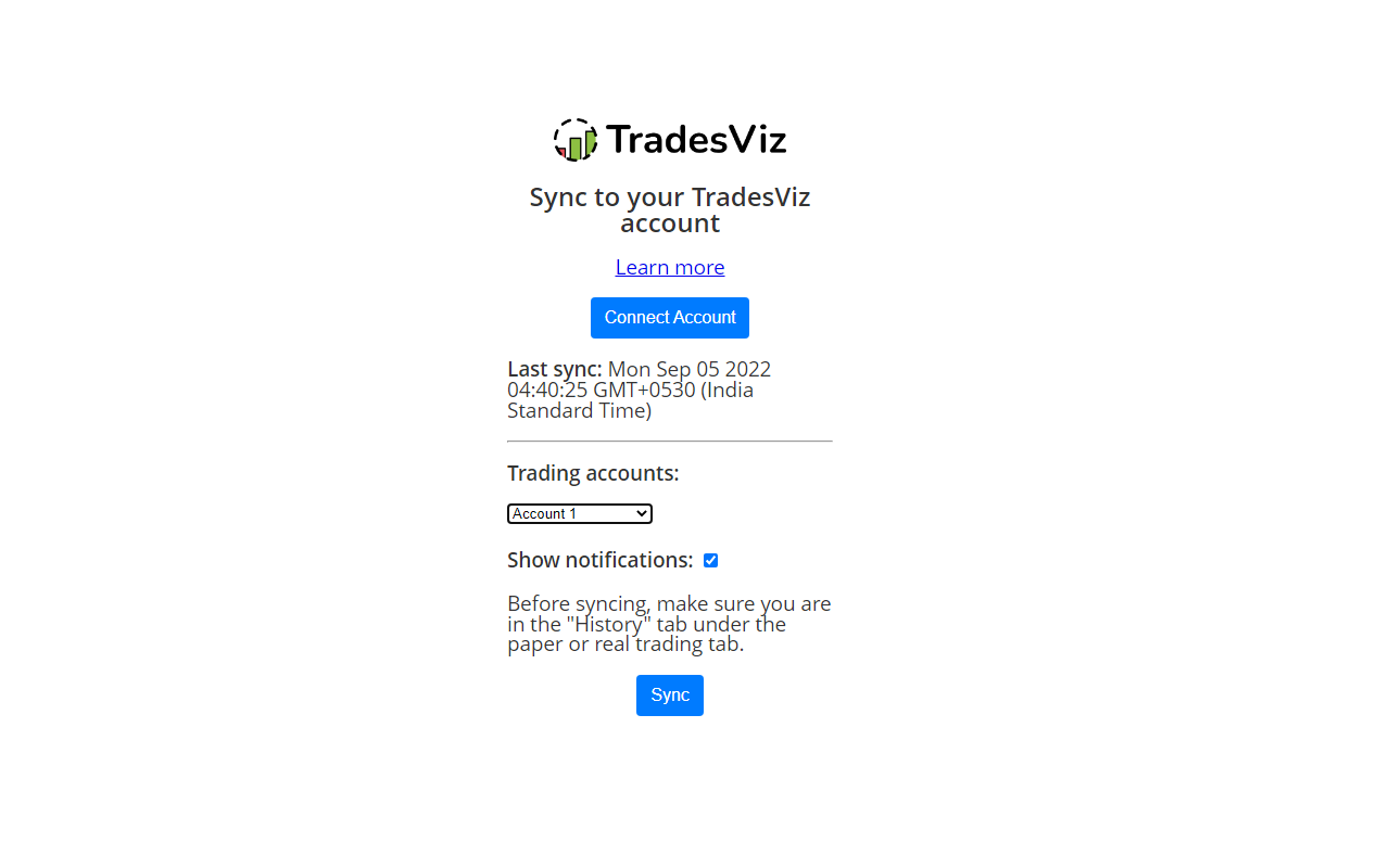 TradesViz: Sync Trades