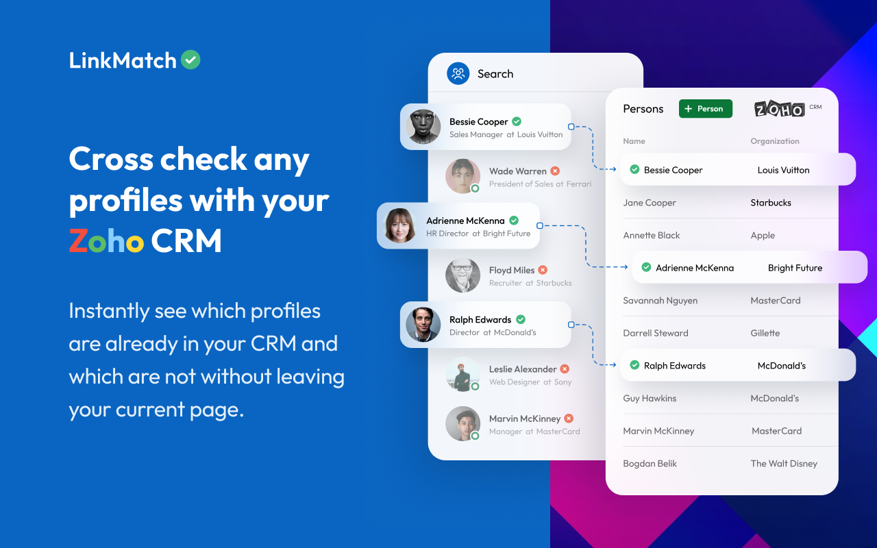 LinkMatch For Zoho CRM