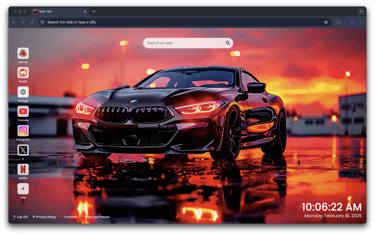 BMW M5 F90 Live Wallpaper New Tab