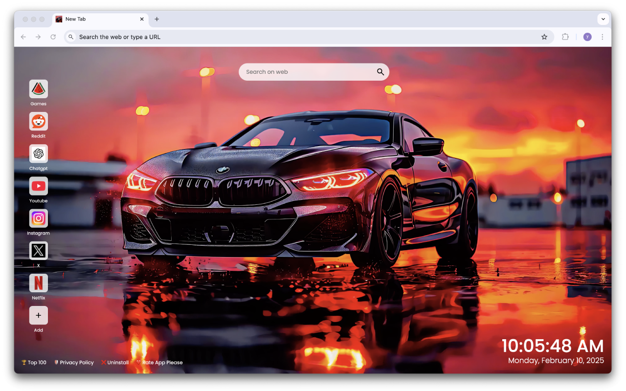 BMW M5 F90 Live Wallpaper New Tab