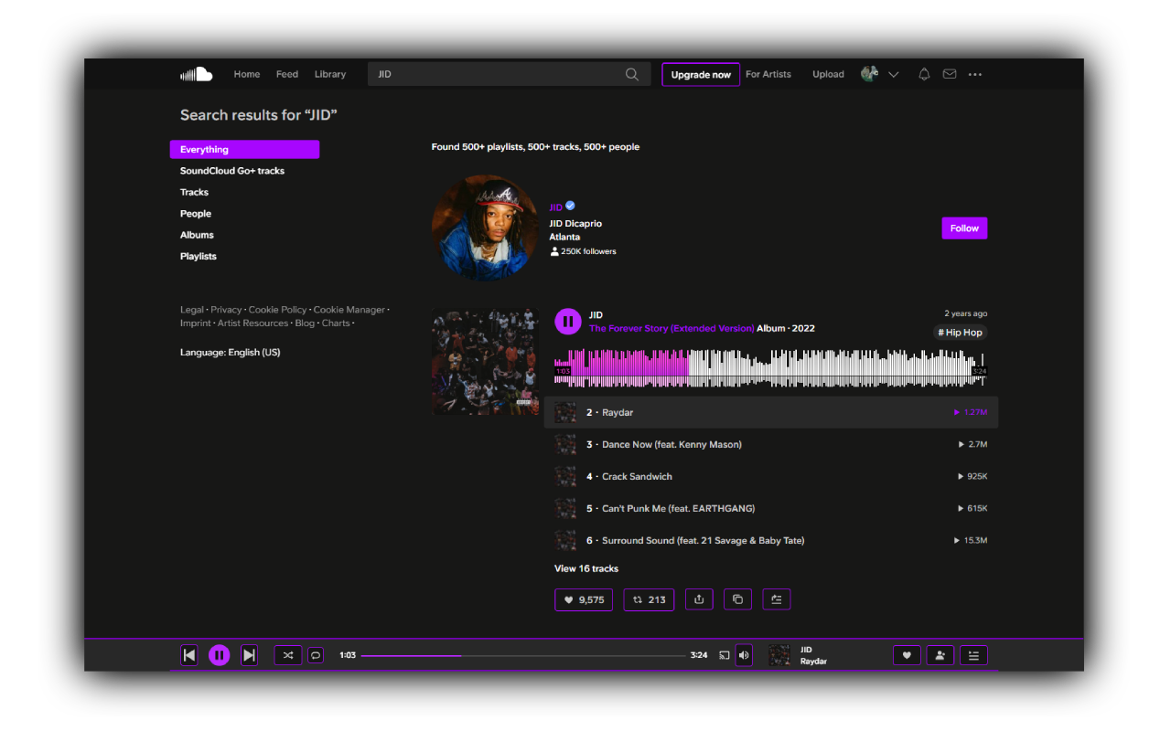 SoundCloud Dark - Color theme for SoundCloud