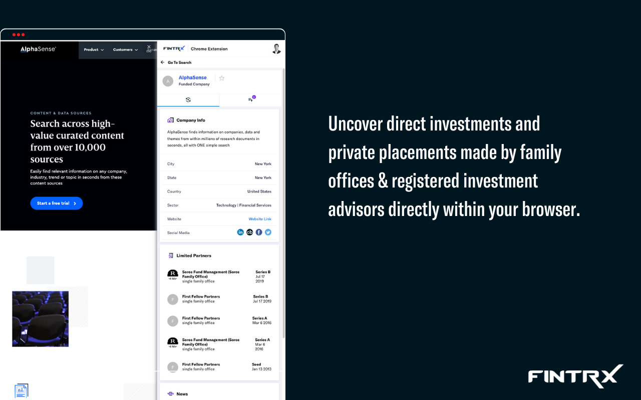 FINTRX Private Wealth Data - Chrome Access