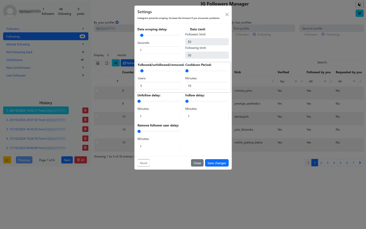 IG Followers Manager - Track, Automate, Export