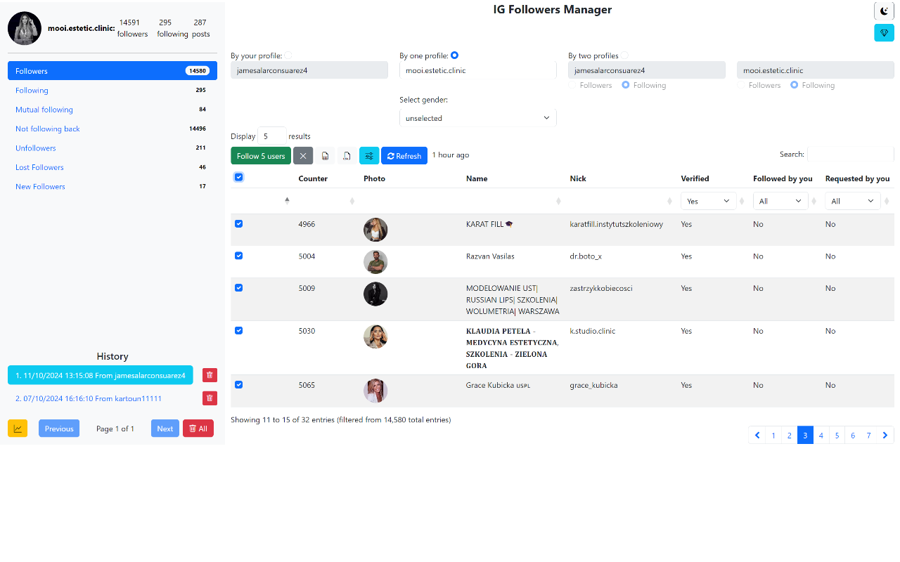 IG Followers Manager - Track, Automate, Export