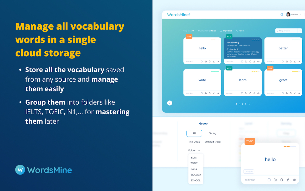 WordsMine! Your one-stop solution for vocabulary