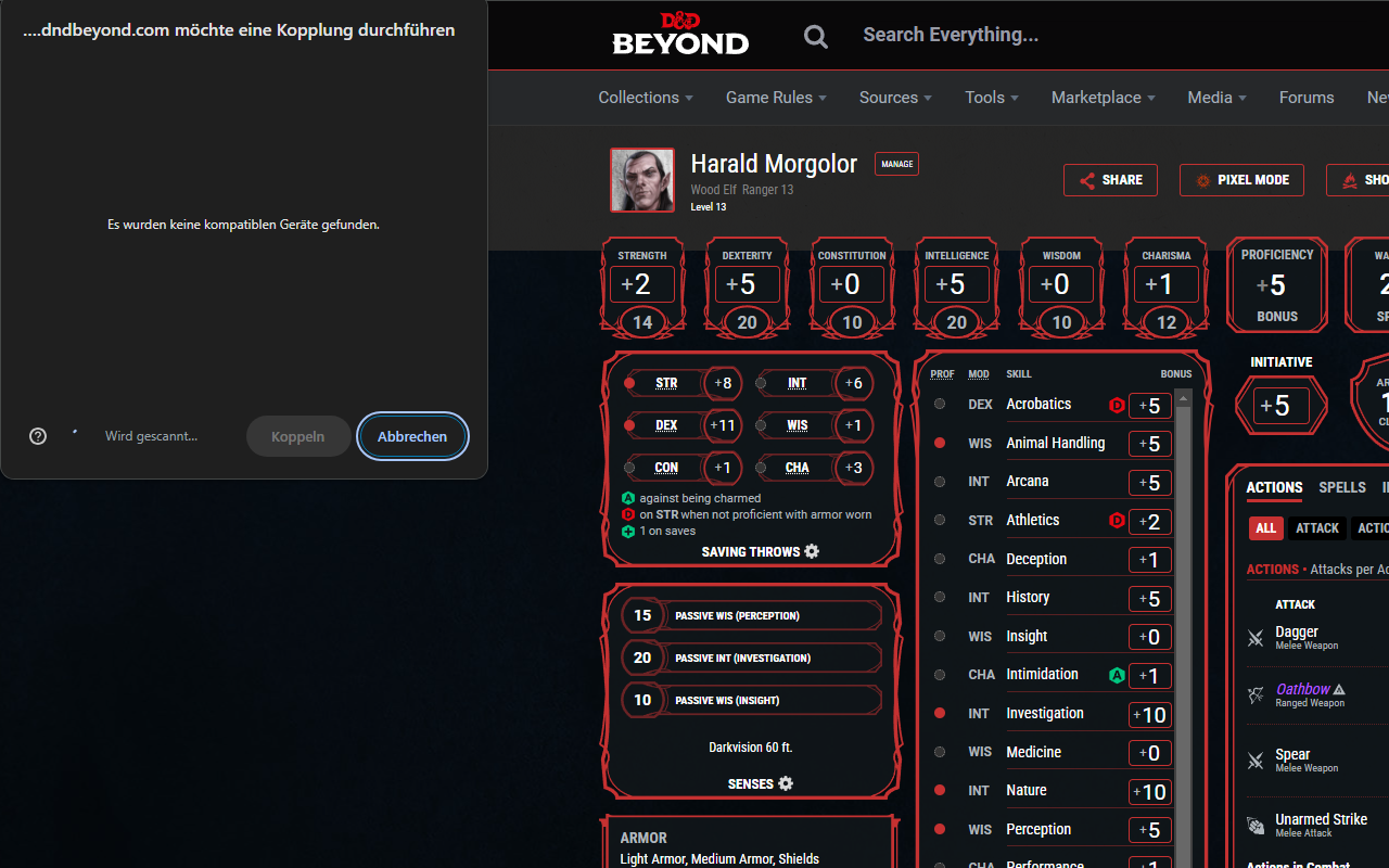 Pixels DnDBeyond Integration