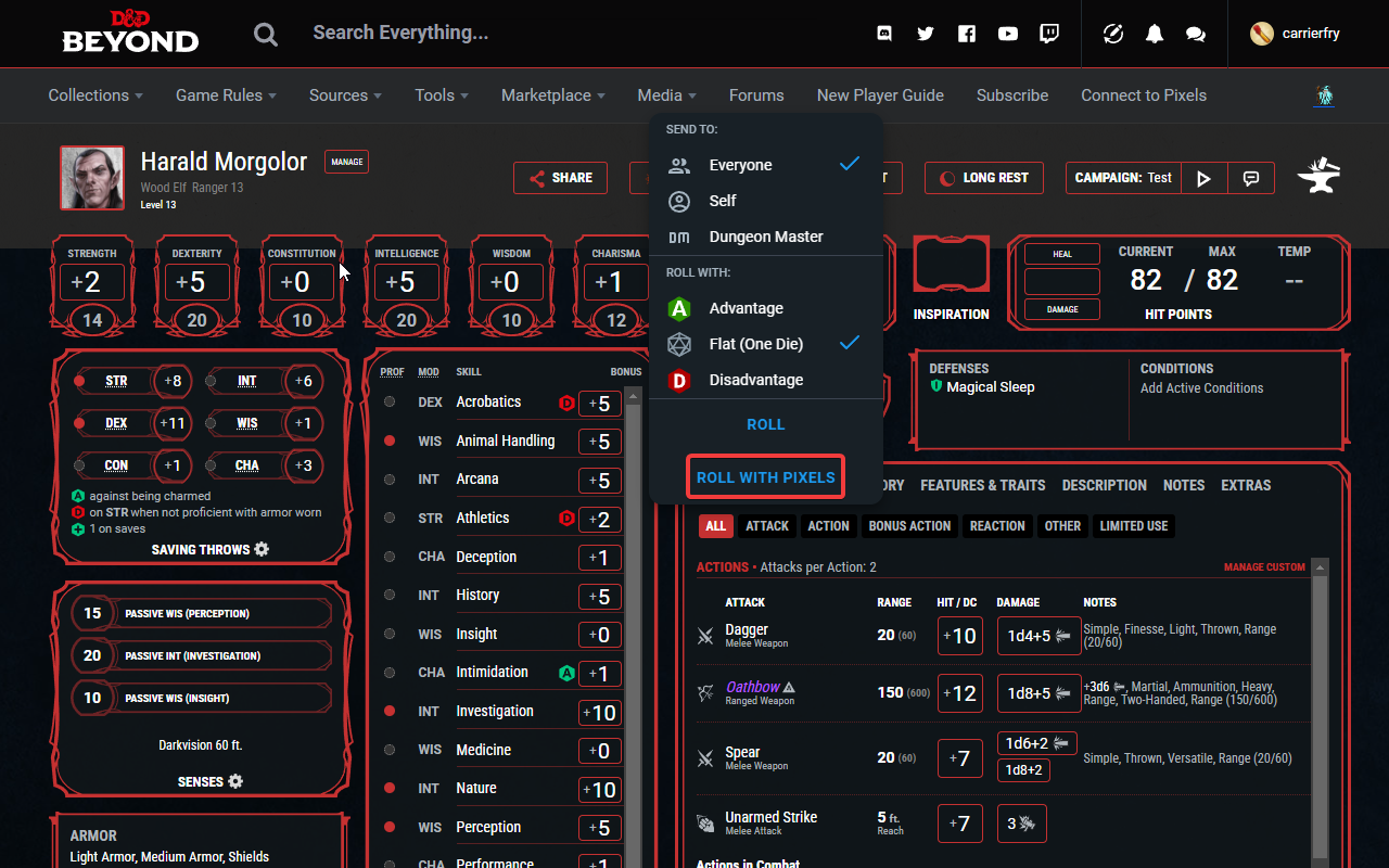 Pixels DnDBeyond Integration