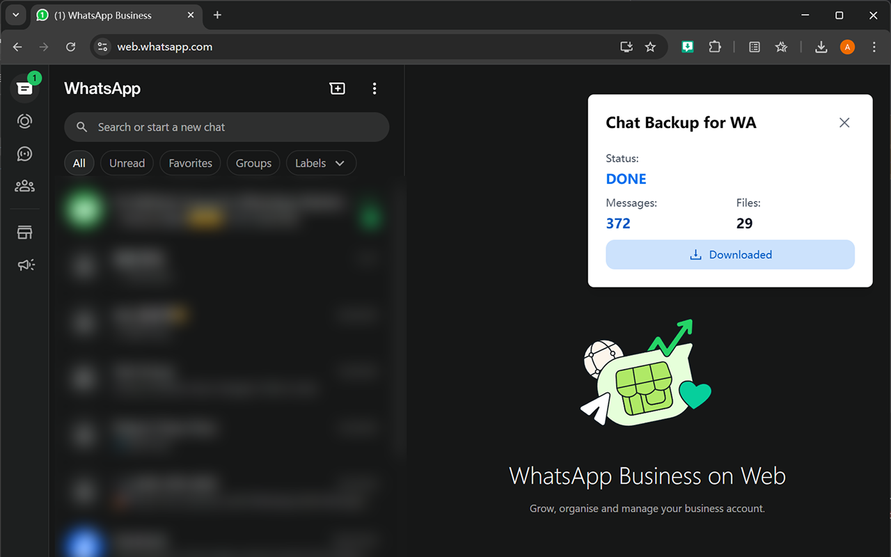 WhatsApp 聊天消息备份