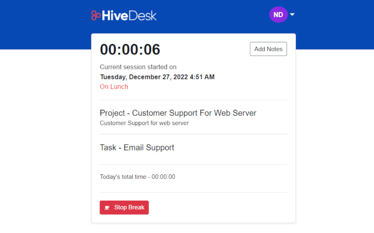 HiveDesk Time Tracker