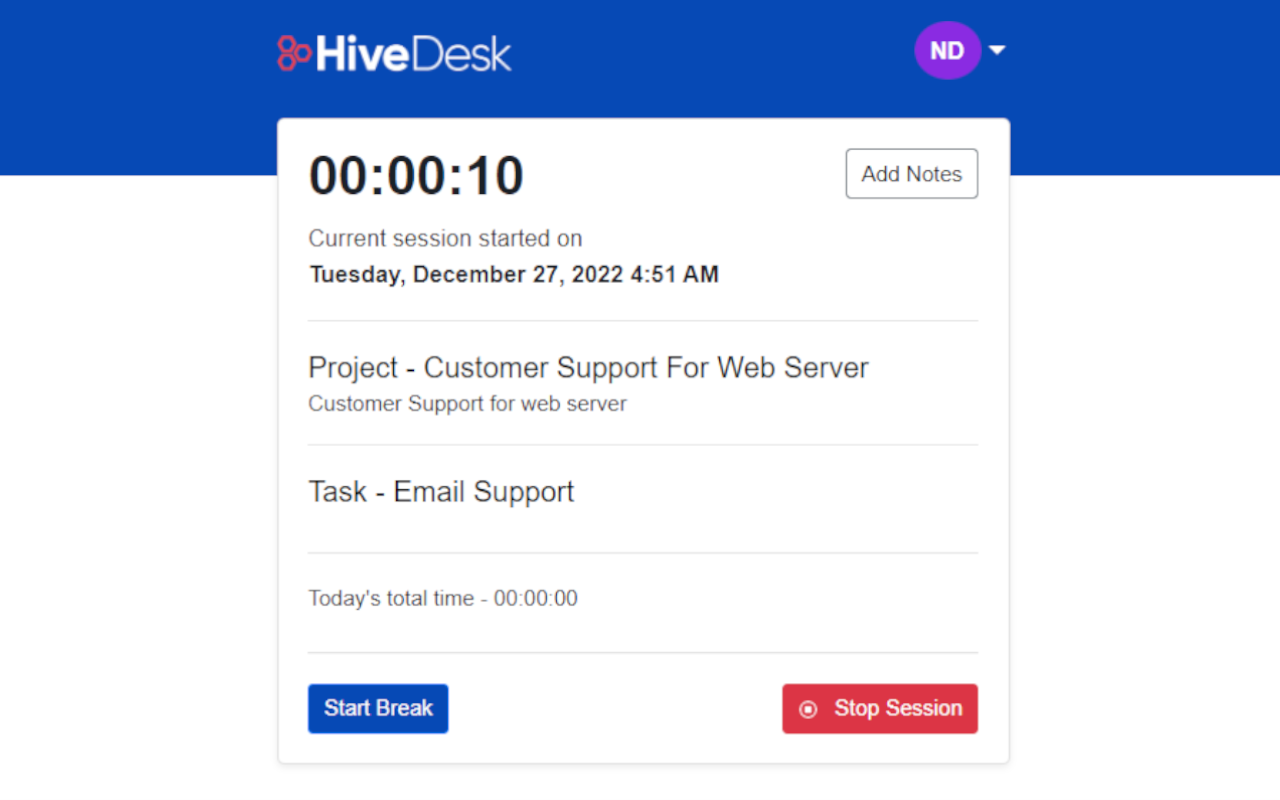 HiveDesk Time Tracker