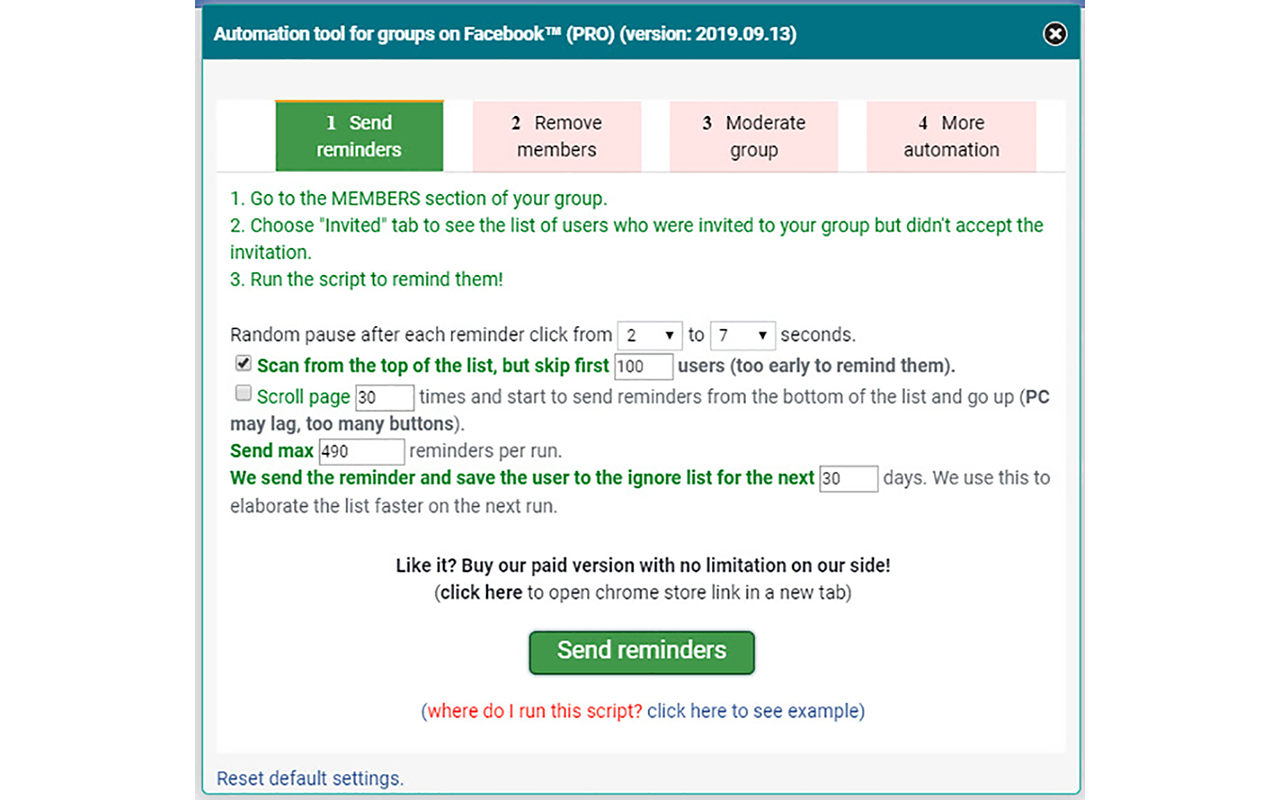 Automation tool for groups on Facebook™