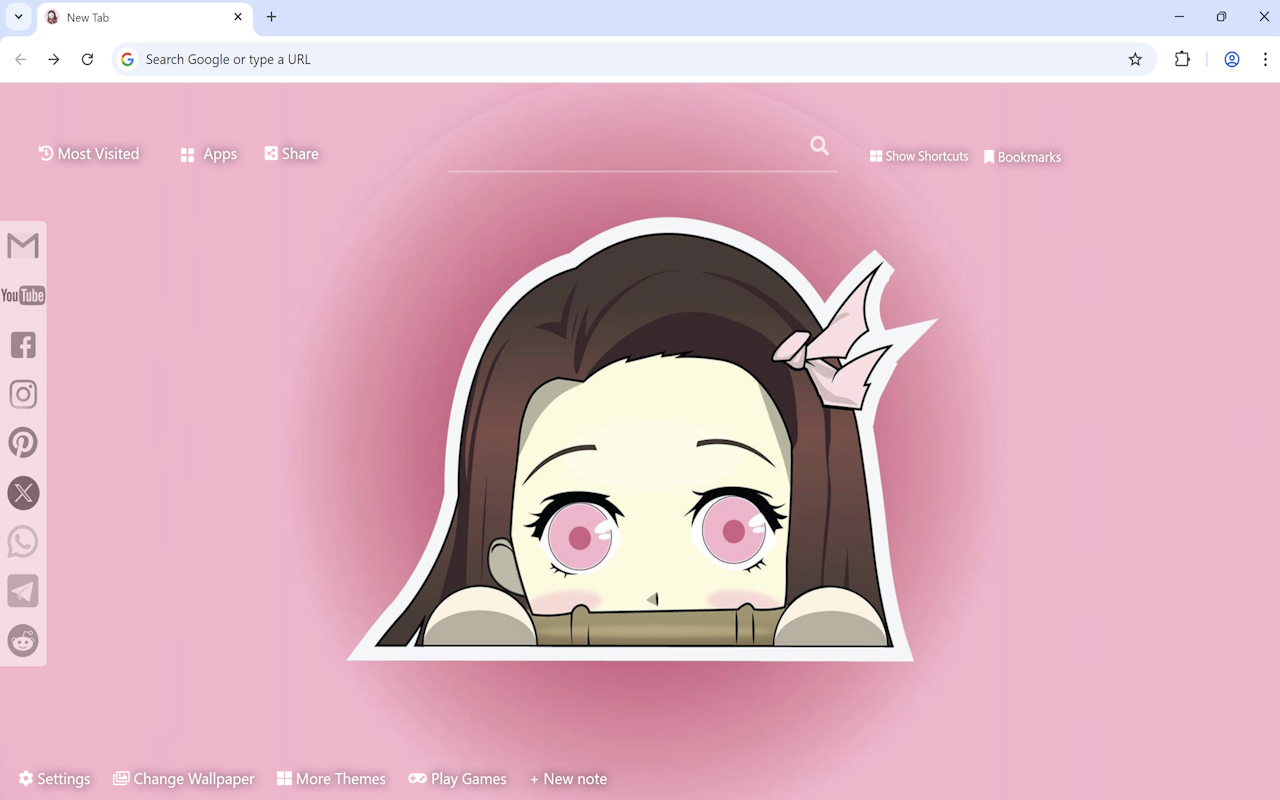 Demon Slayer Nezuko Chibi Wallpaper New Tab