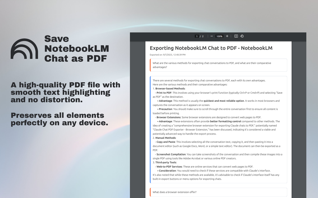 NotebookLM 转为 PDF