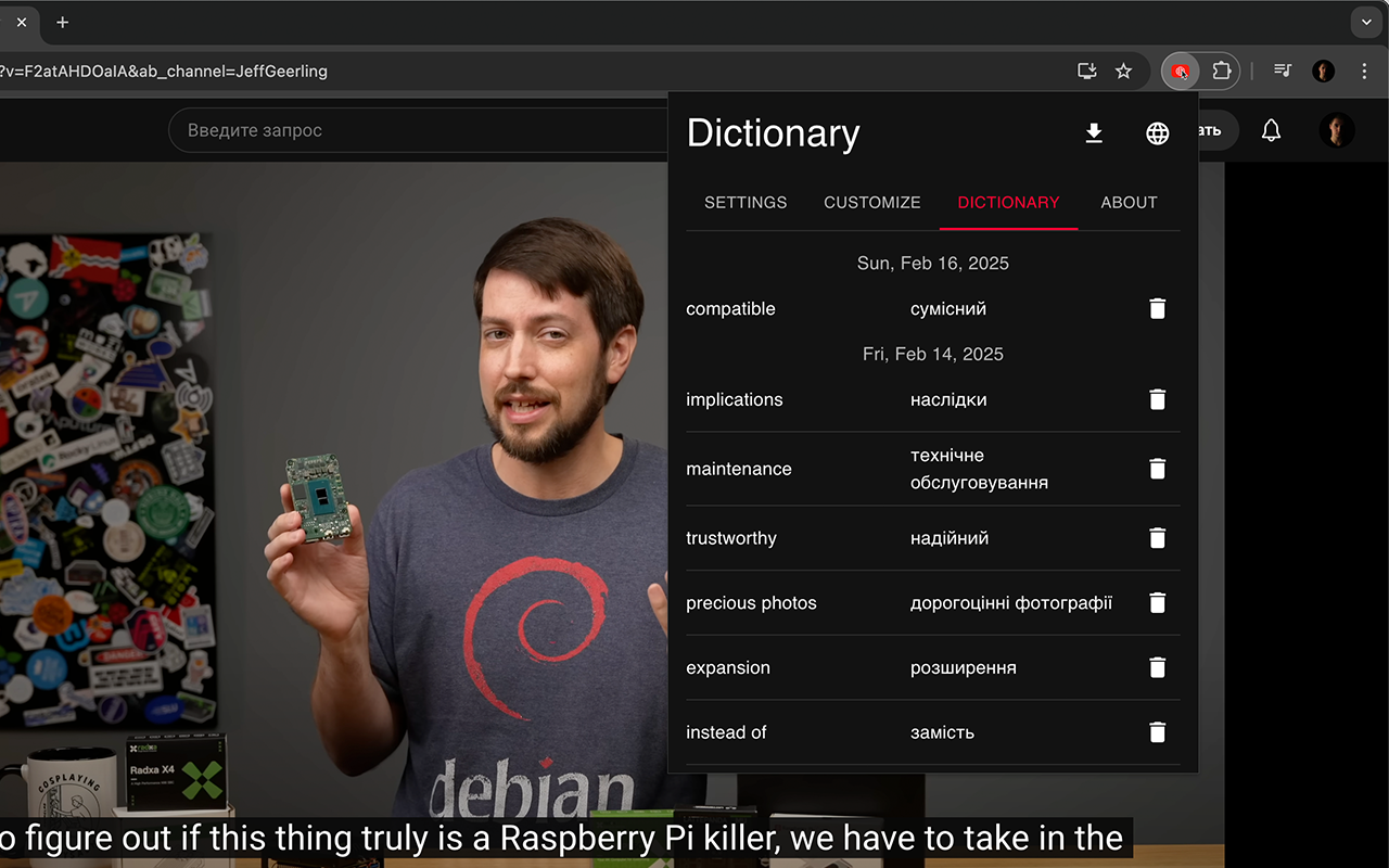 HoverTranslate - YouTube Subtitle Translator