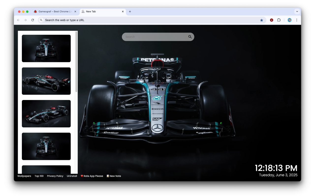 Mercedes AMG F1 Cars Wallpapers New Tab Gameograf