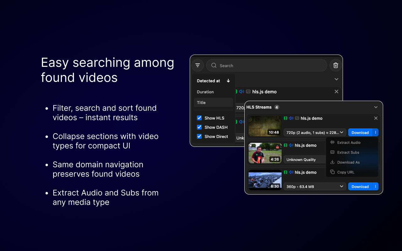 MAX Video Downloader – 下载 HLS、DASH、MP4/WEBM、LIVE