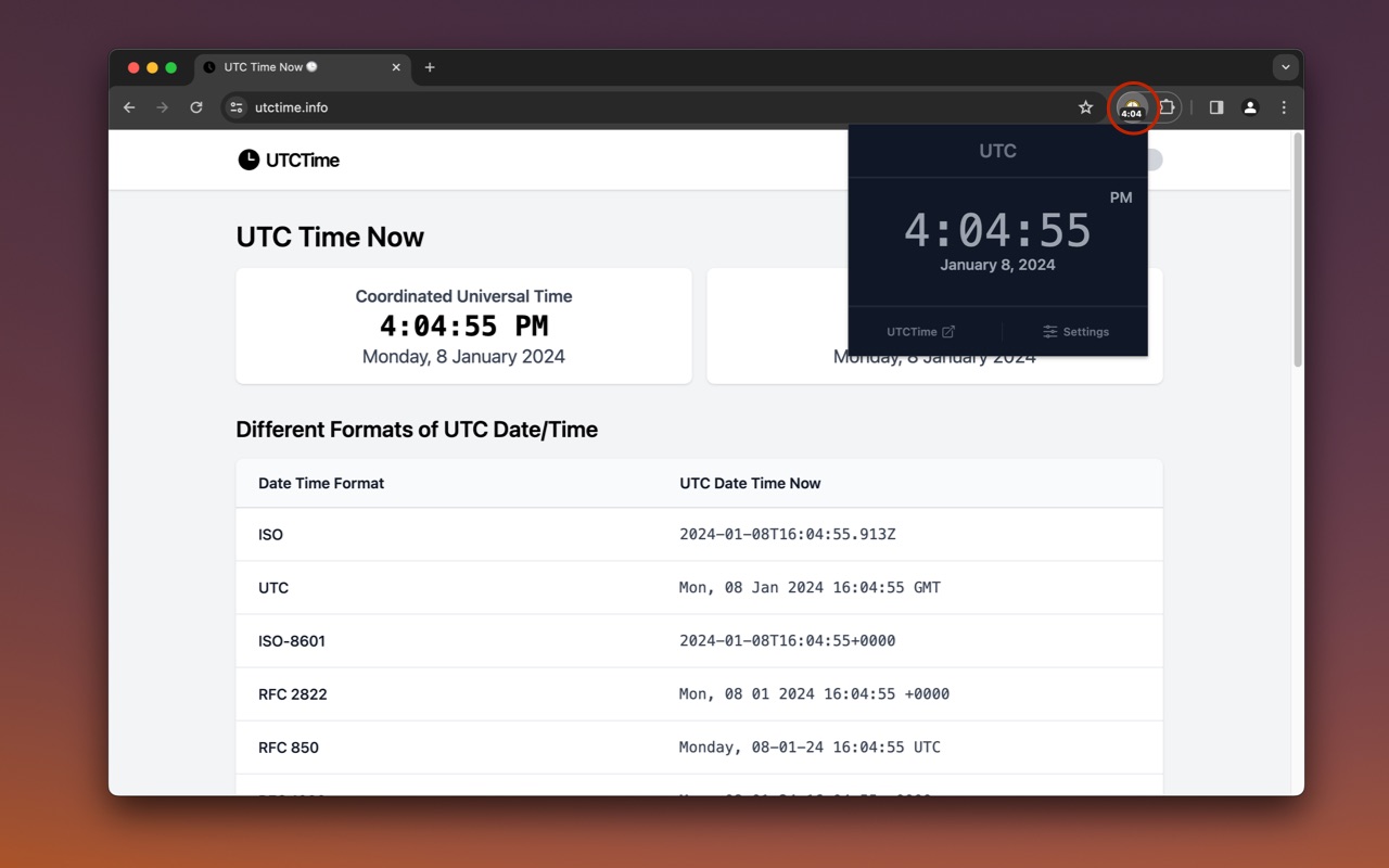 UTC 时间 & 世界时钟