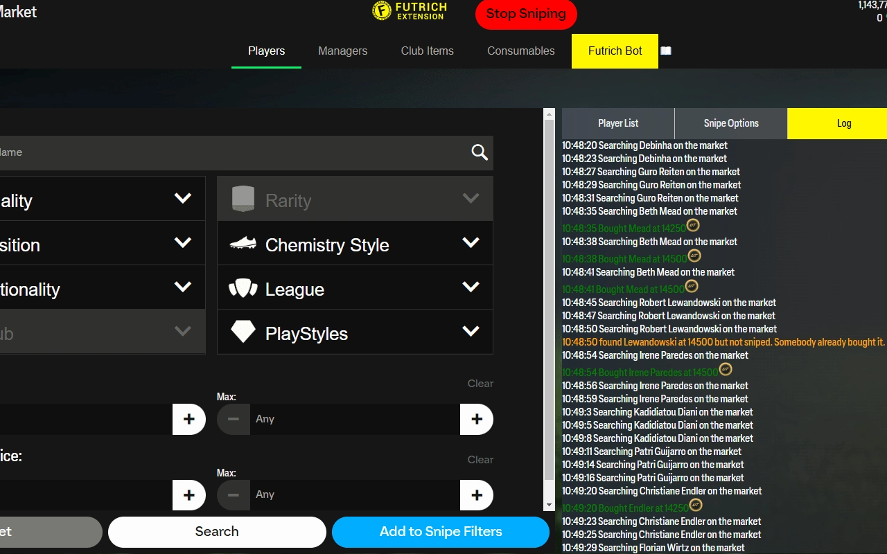 FUT Sniping Bot | Futrich Autobuyer & AI SBC Solver