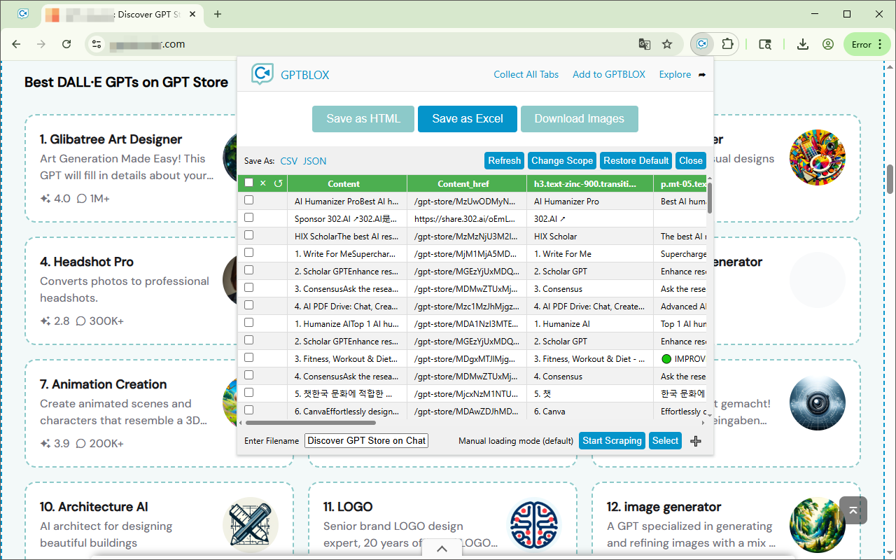 GPTBLOX 内容管理器 - ChatGPT 对话下载与网页收集器