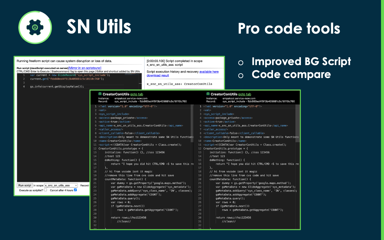 SN Utils - Tools for ServiceNow