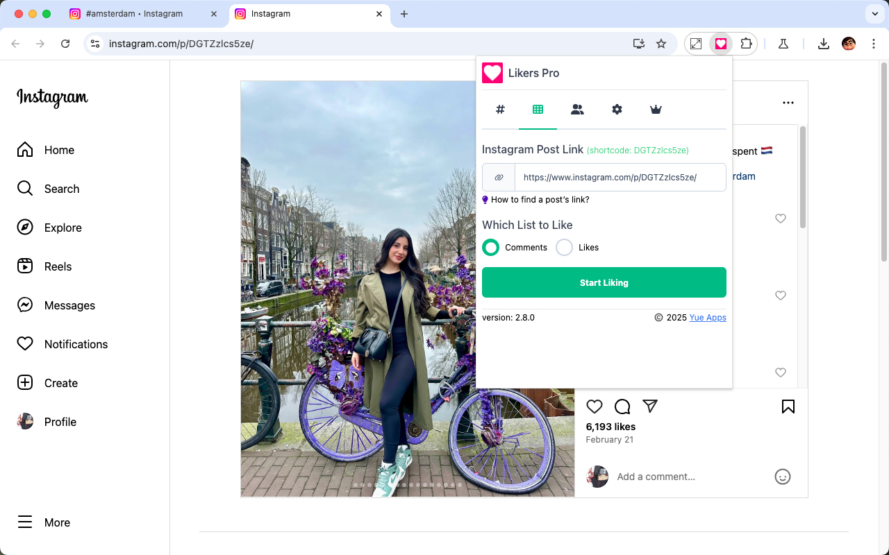 Instagram 自动点赞助手