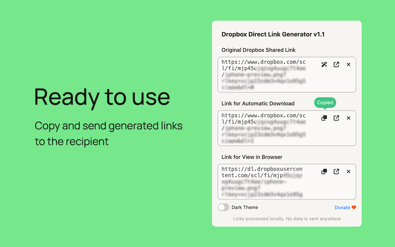Dropbox Direct Link Generator