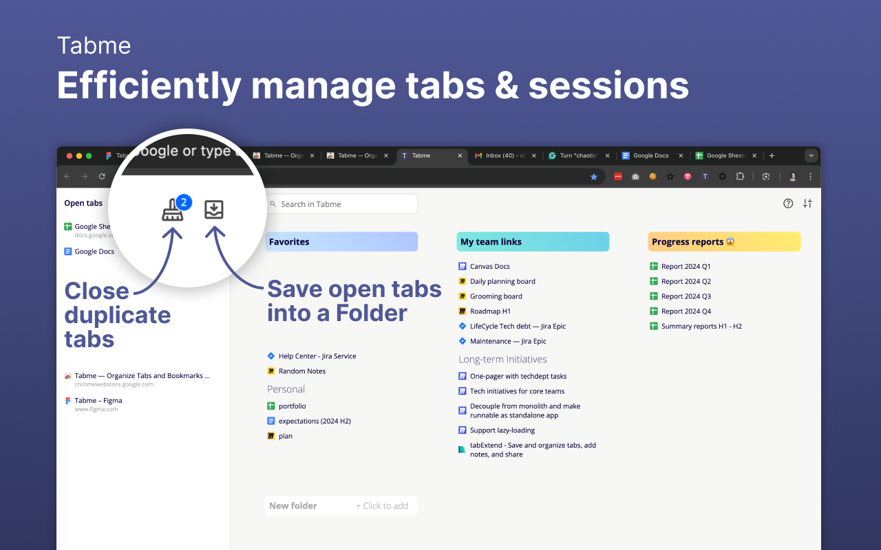 新标签页书签和标签管理器 | Tabme