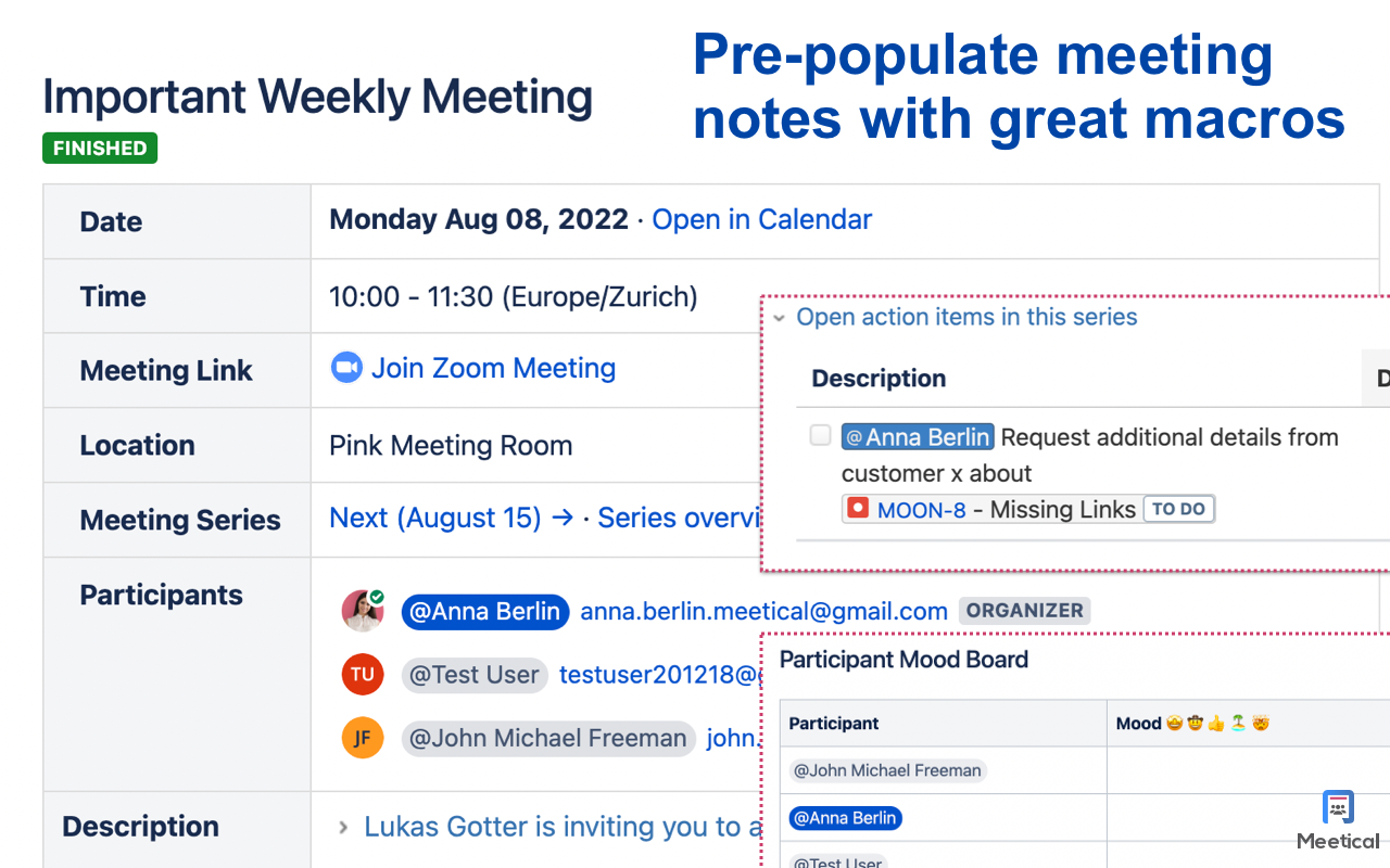 Confluence Chrome Extension - Meetical