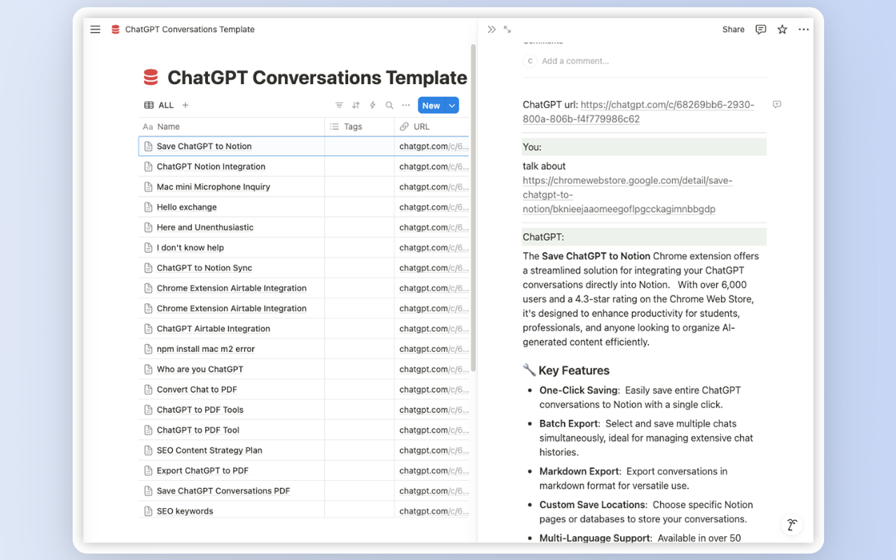 保存 ChatGPT 到 Notion