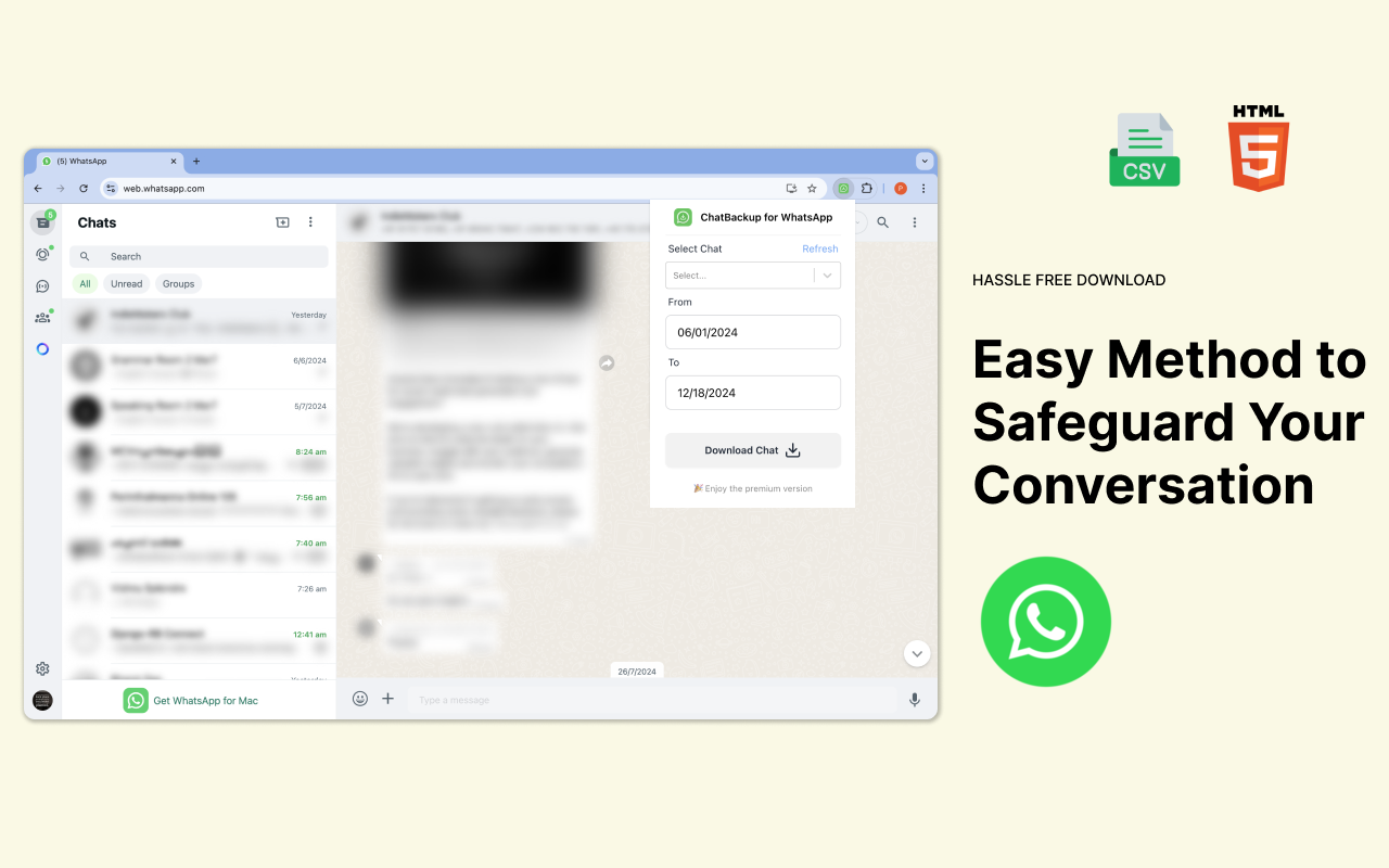 ChatBackup for WhatsApp - Download WhatsApp chat history from PC